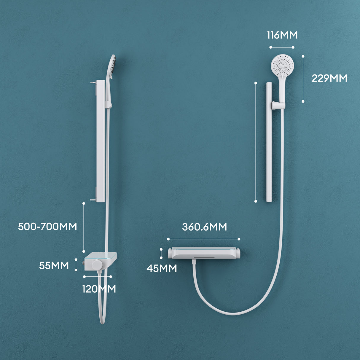glasvilla Soffione Doccia con 3 Modalità, Doccino per Doccia in Ottone con Tubo Flessibile da 1.5m, Facile da Installare Duschsystem9