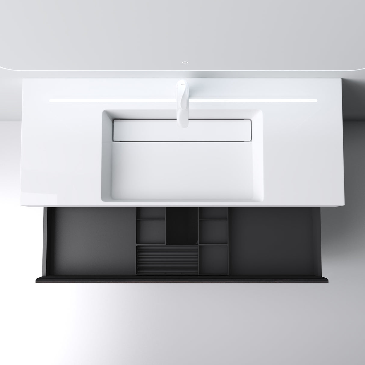 glasvilla Mobile Bagno Sospeso 120x48x63cm con 2 cassetti Mobile da Bagno con Lavabo Deep