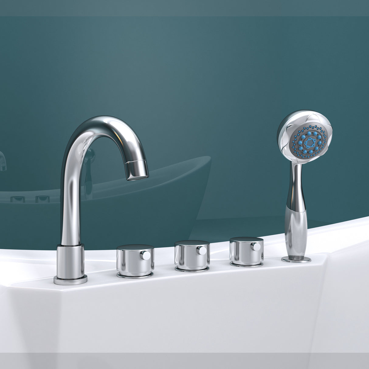 glasvilla Vasca da Bagno Freestanding in Acrilico con Rubinetto, Vasca da Bagno Indipendente