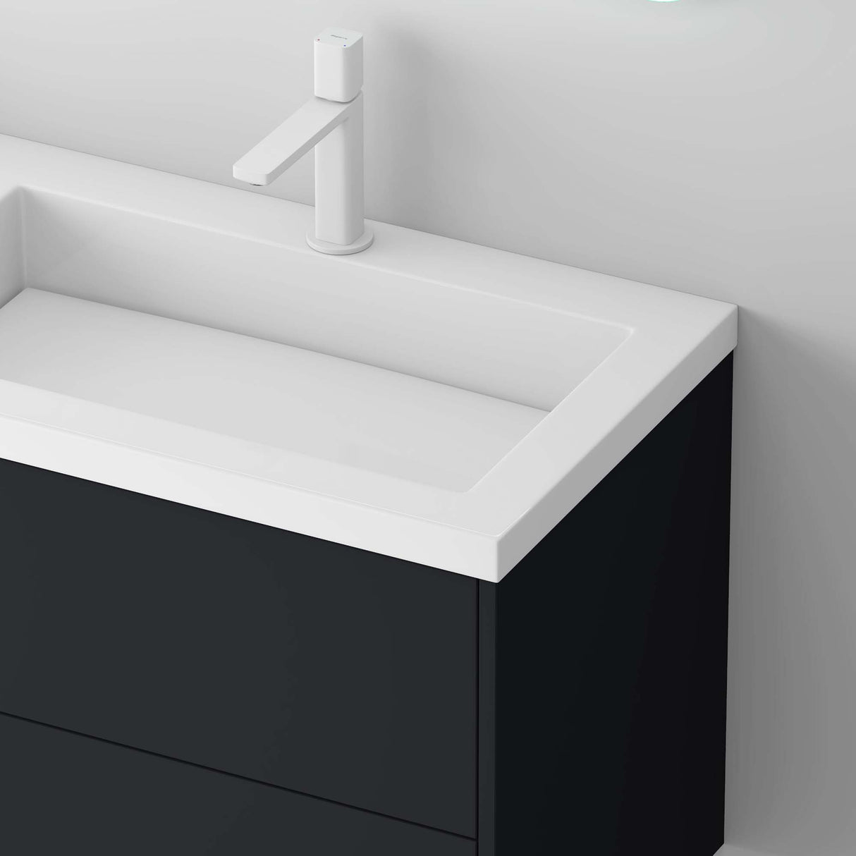 glasvilla Mobile Bagno Sospeso 120cm, Mobile da Bagno con 4 Cassetti a Chiusura Soft-Close e Lavabo da Marmo fuso, Moment
