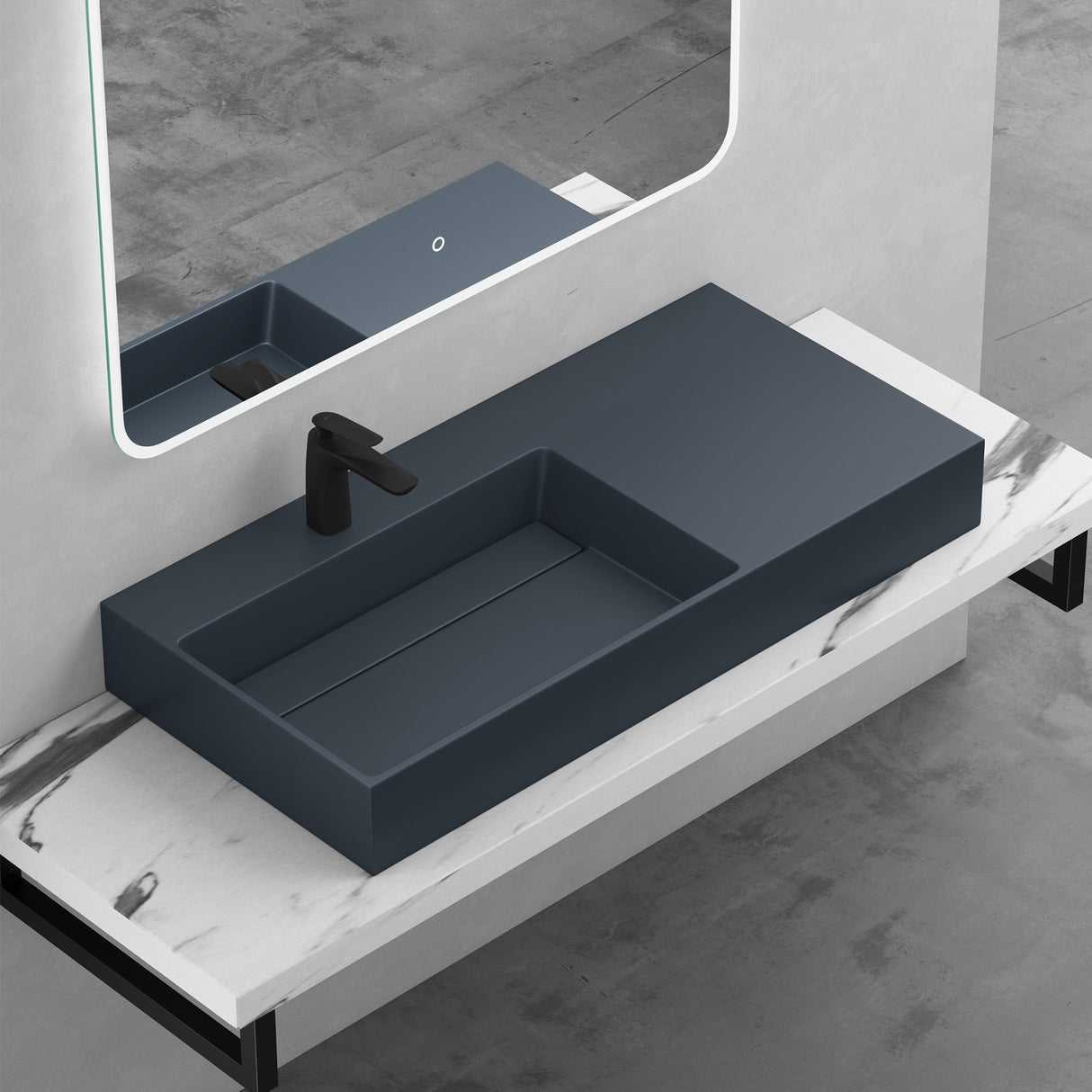 glasvilla Waschbecken Aufsatzwaschbecken Hängewaschbecken aus Mineralguss Col12