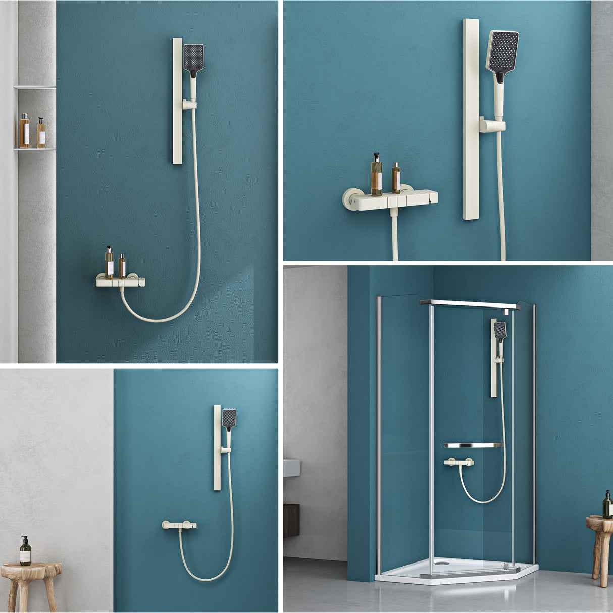 glasvilla Soffione Doccia con 3 Modalità Doccino per Doccia Regolabile in Altezza con Tubo Flessibile, Telefono Doccia Universale Facile da Installare Duschsystem10