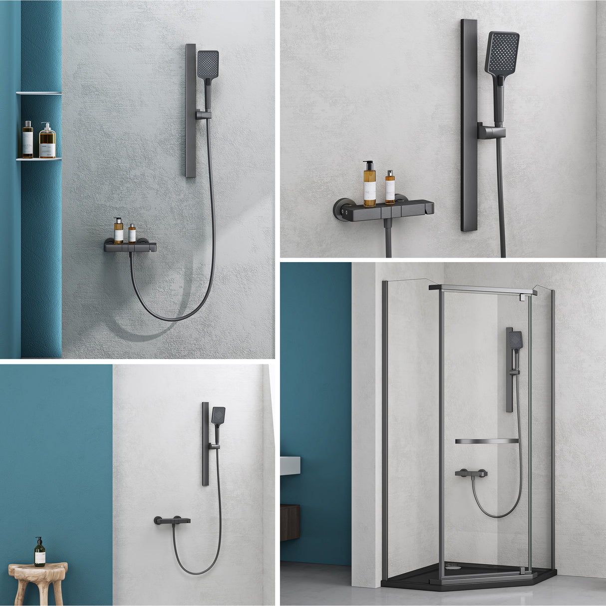 glasvilla Soffione Doccia con 3 Modalità Doccino per Doccia Regolabile in Altezza con Tubo Flessibile, Telefono Doccia Universale Facile da Installare Duschsystem10