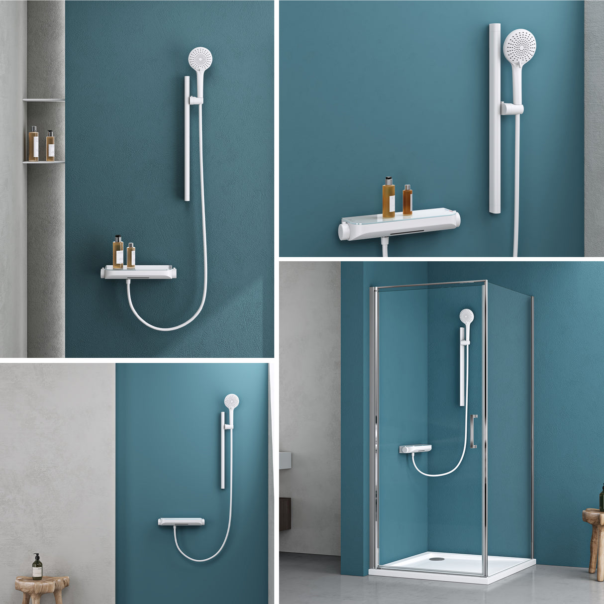 glasvilla Soffione Doccia con 3 Modalità, Doccino per Doccia in Ottone con Tubo Flessibile da 1.5m, Facile da Installare Duschsystem9