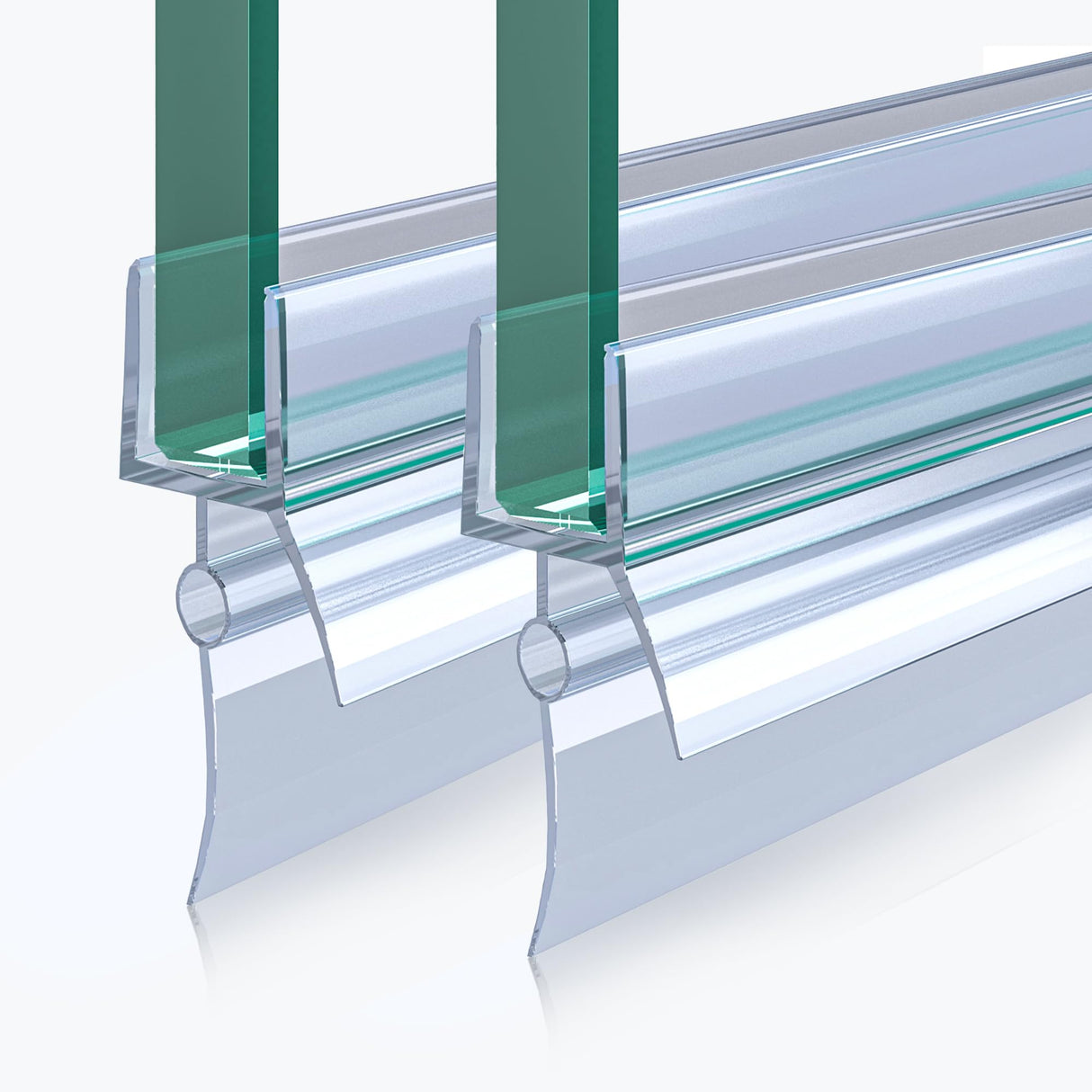 glasvilla Guarnizione Sottoporta in PVC per Box Doccia, Guarnizione per Porta Doccia Vetro da 6-8 mm, Ricambio Orizzontale di Guarnizione per Cabine Doccia