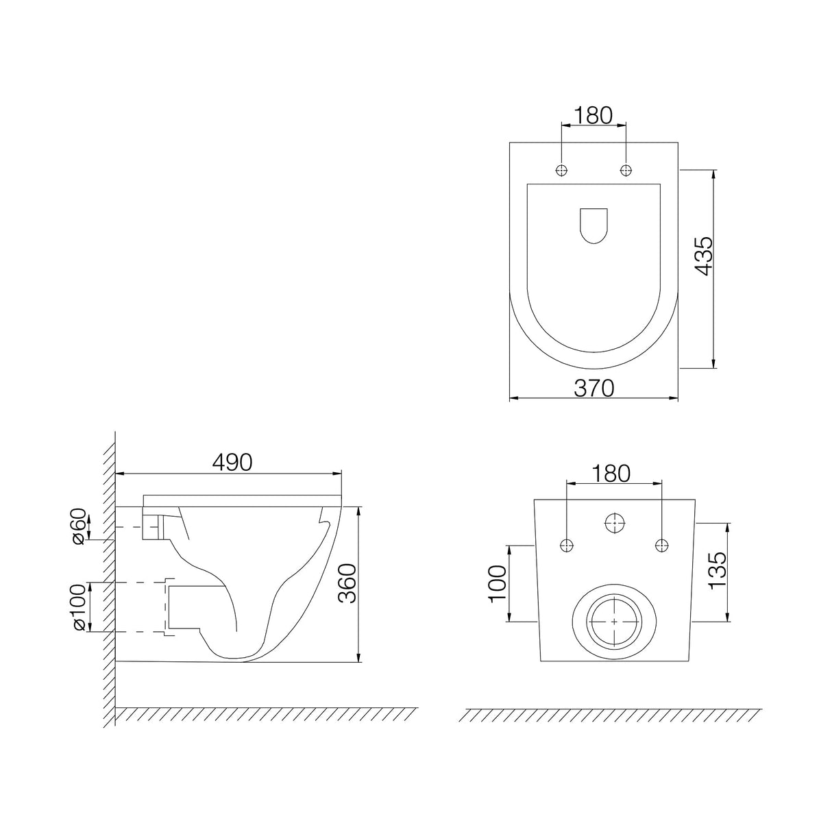 glasvilla Wand WC spülrandlos Schwarz Hänge WC spülrandlos Toilette WC mit Sitz Softclose