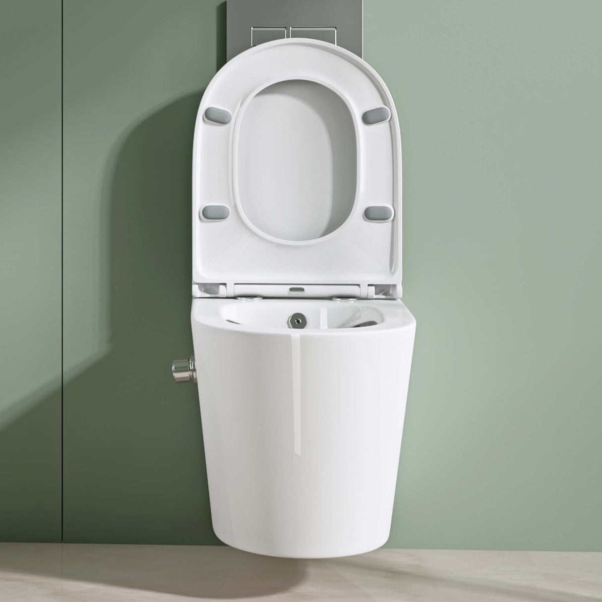 WC suspendu Glasvilla WC mural WC sans bride blanc en céramique mural avec abaissement automatique Aachen601
