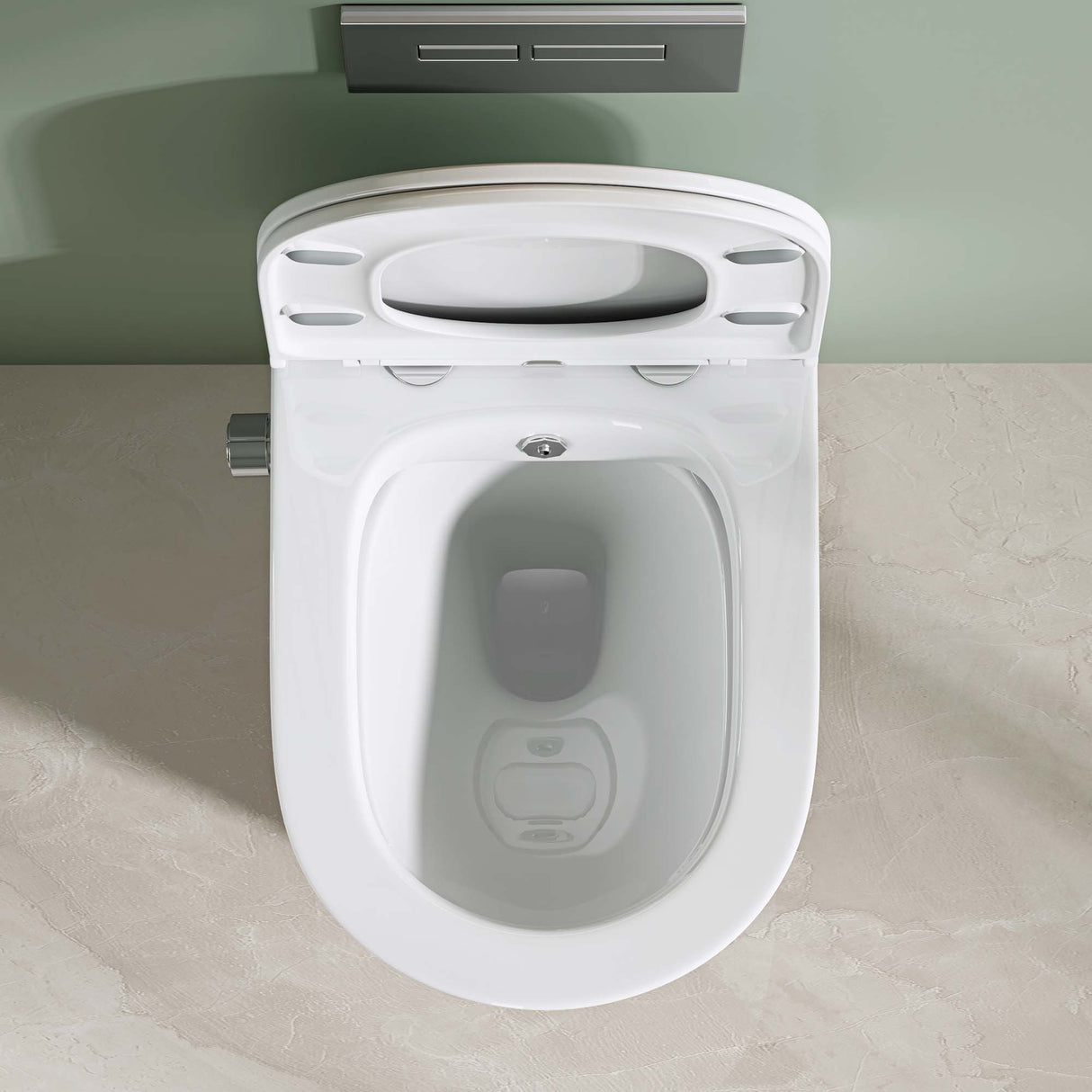 glasvilla Hänge WC Toilette Wand-WC Spülrandlos Weiß aus Keramik Wandmontage mit Absenkautomatik