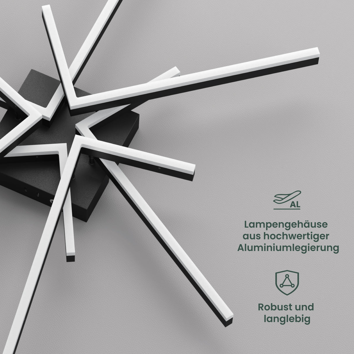 glasvilla LED Deckenleuchte Deckenlampe mit Fernbedienung 80cm, Stufenlos dimmbar 3000-6400K, Zimmerlampe 71W Schwarz für Schlafzimmer, Wohnzimmer, Arbeitszimmer, Flur Alivetta25038