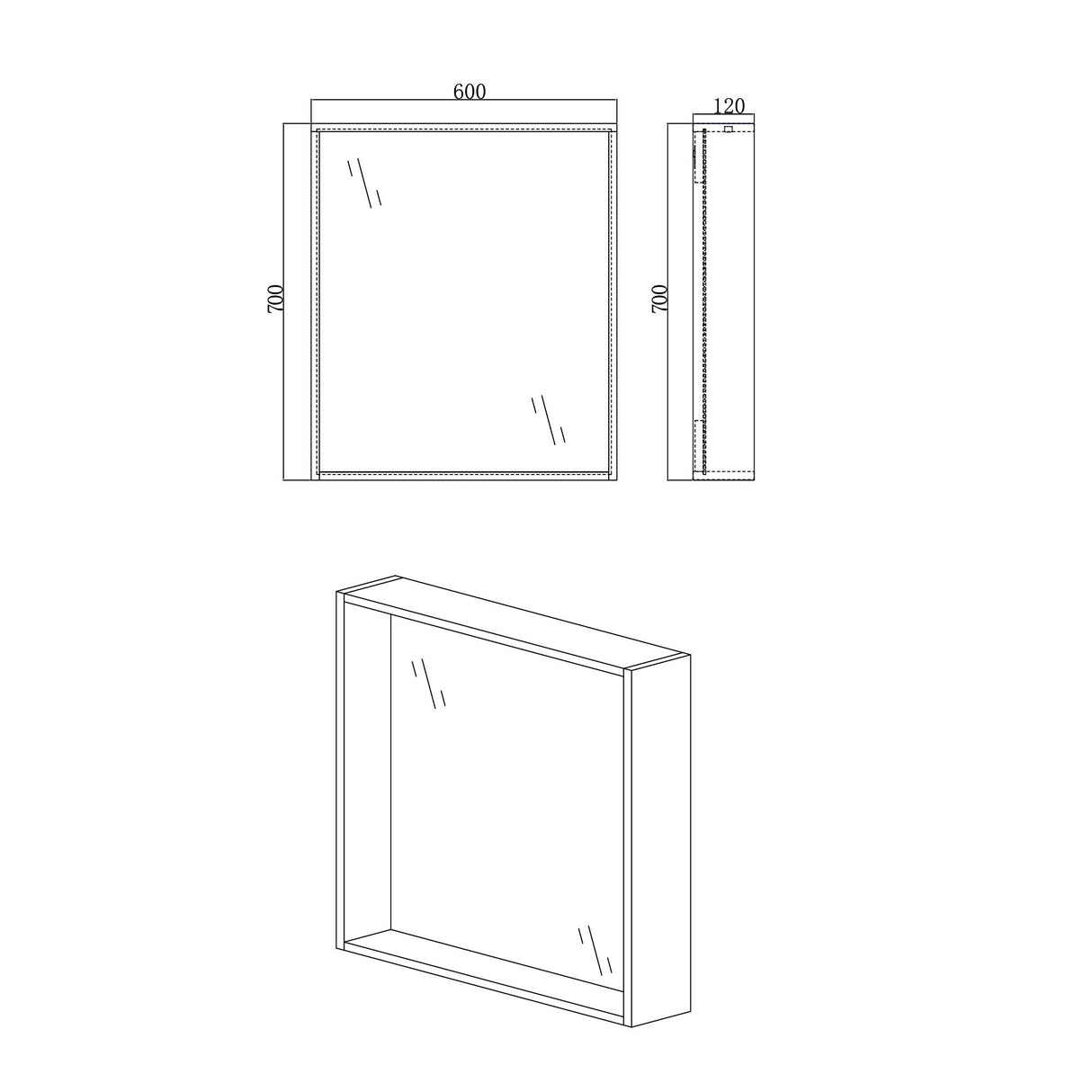 glasvilla Armadietto a Specchio con Luce Specchio con Pensile per Bagno con Luce LED Mobiletto da Bagno con Ante a Specchio Spiegelschrank-01