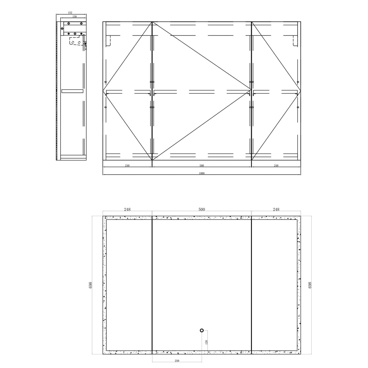 glasvilla Armadietto a Specchio con Luce Specchio con Pensile per Bagno con Luce LED Mobiletto da Bagno con Illuminazione a LED Spiegelschrank-04