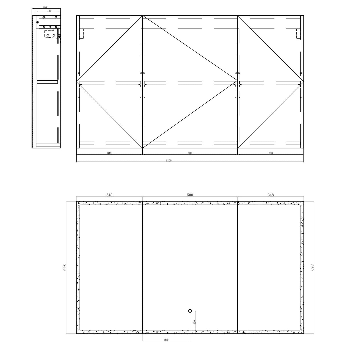 glasvilla Armadietto a Specchio con Luce Specchio con Pensile per Bagno con Luce LED Mobiletto da Bagno con Illuminazione a LED Spiegelschrank-04