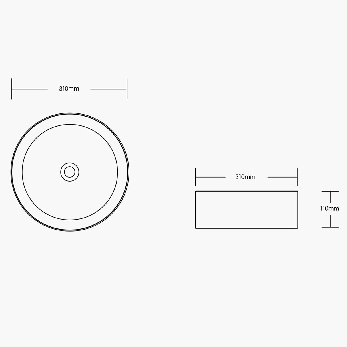 glasvilla Waschbecken Aufsatzwaschbecken Waschschale Rund Waschbecken aus Keramik mit Nano-Beschichtung Brüssel203