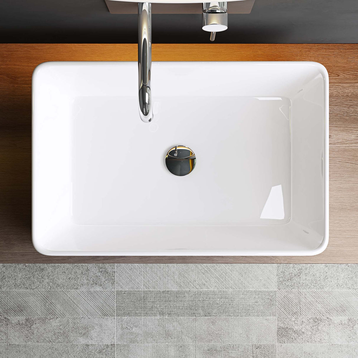 glasvilla Waschbecken Aufsatzwaschbecken BTH: 59x38x13,5cm Waschschale aus Keramik Brüssel105D