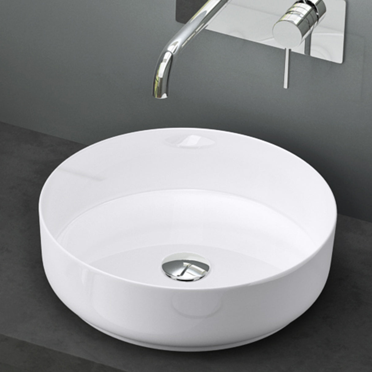 glasvilla Waschbecken Aufsatzwaschbecken Waschschale Rund Waschbecken aus Keramik mit Nano-Beschichtung Brüssel203