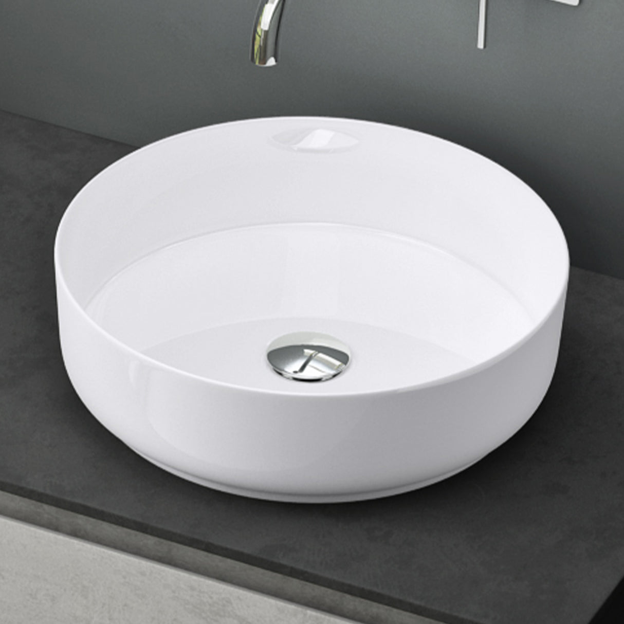 glasvilla Waschbecken Aufsatzwaschbecken Waschschale Rund Waschbecken aus Keramik mit Nano-Beschichtung Brüssel203