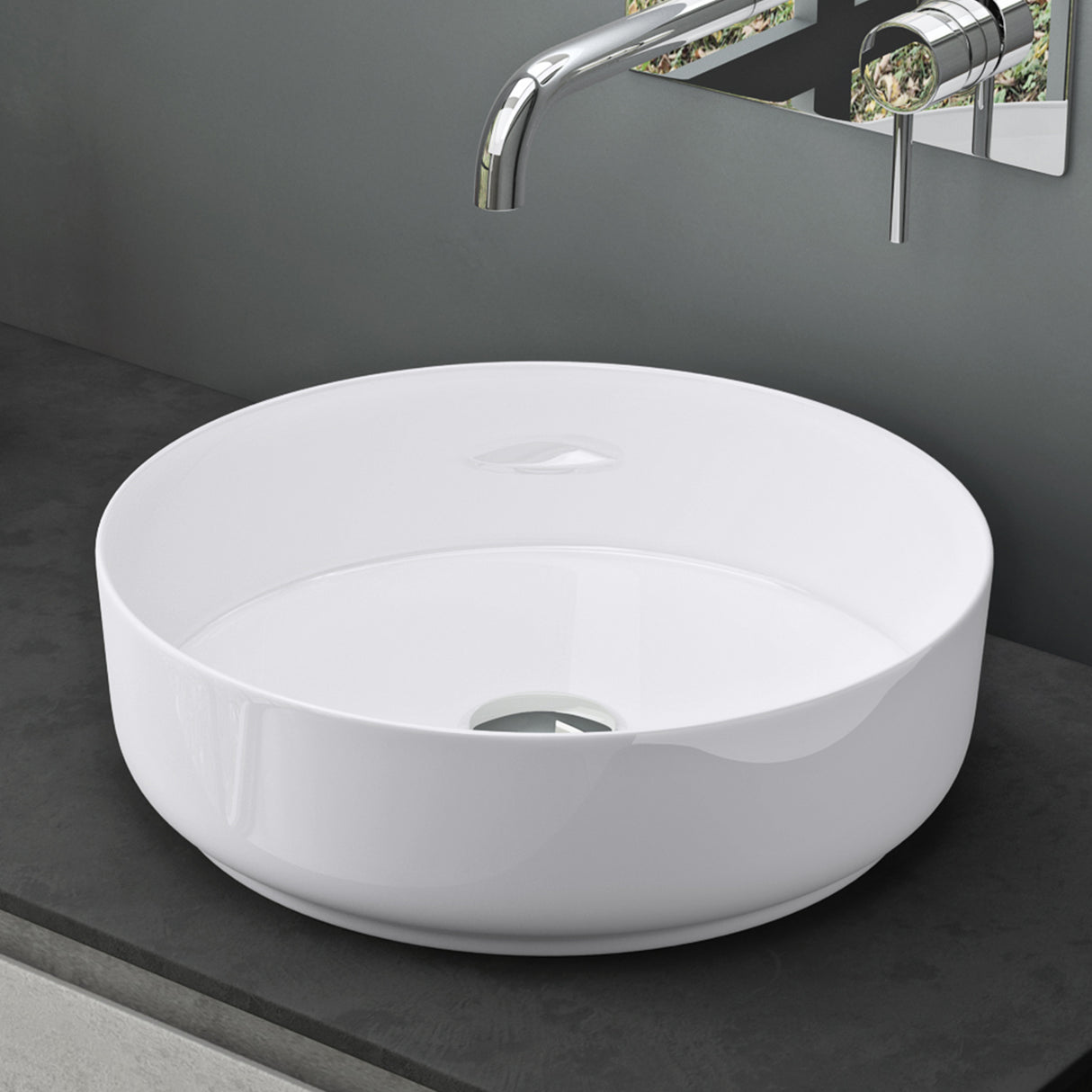 glasvilla Waschbecken Aufsatzwaschbecken Waschschale Rund Waschbecken aus Keramik mit Nano-Beschichtung Brüssel203