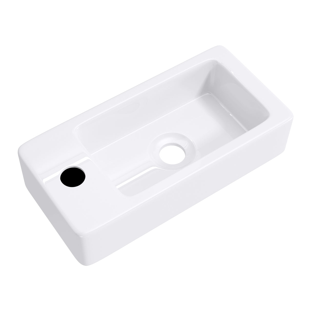 glasvilla Waschbecken Gäste-WC Hängewaschbecken aus Keramik in weiß mit Nano-Beschichtung Brüssel3053