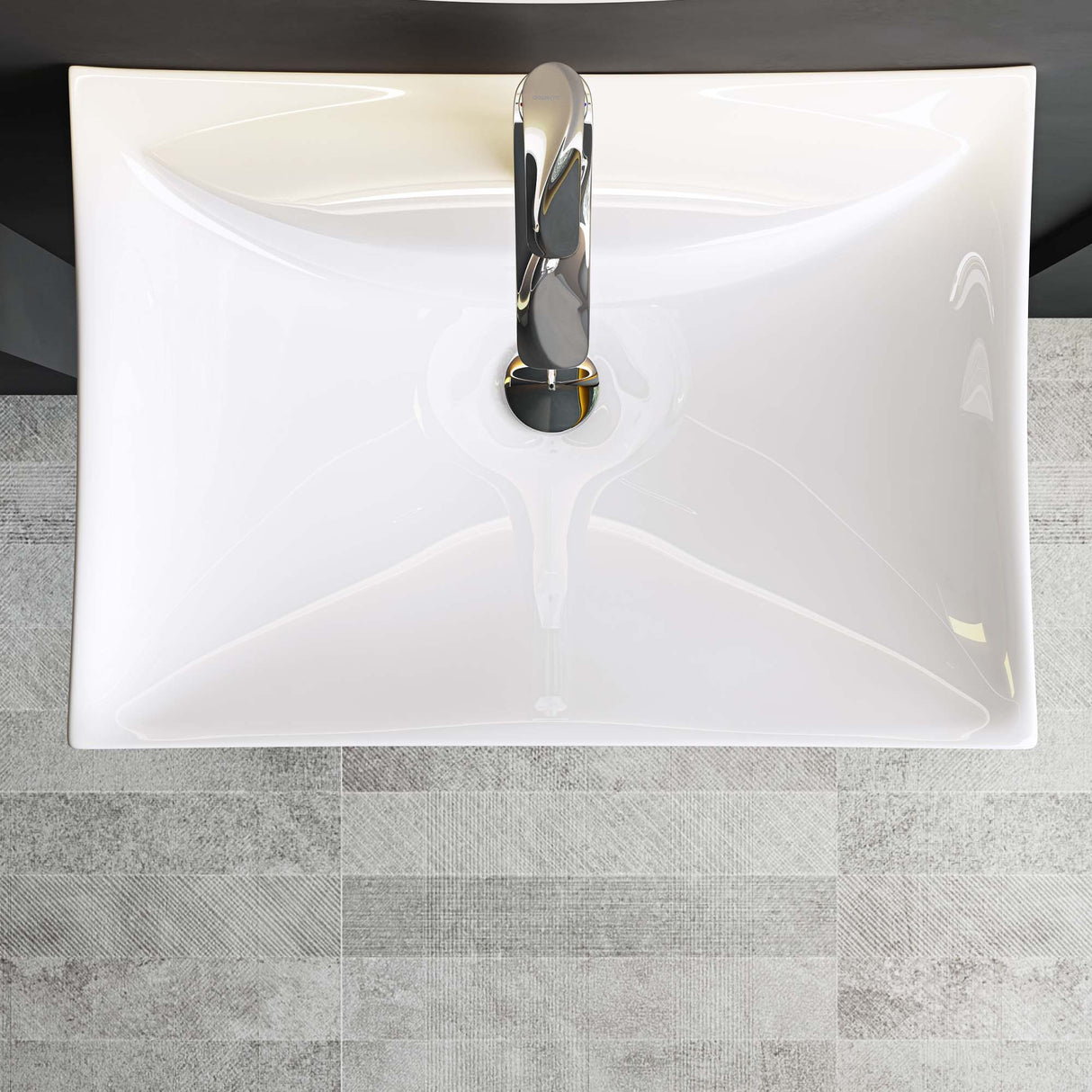 glasvilla Waschbecken Aufsatzwaschbecken Hängewaschbecken BTH: 60x44x18cm Weiß aus Keramik inkl. Nano-Beschichtung Brüssel709