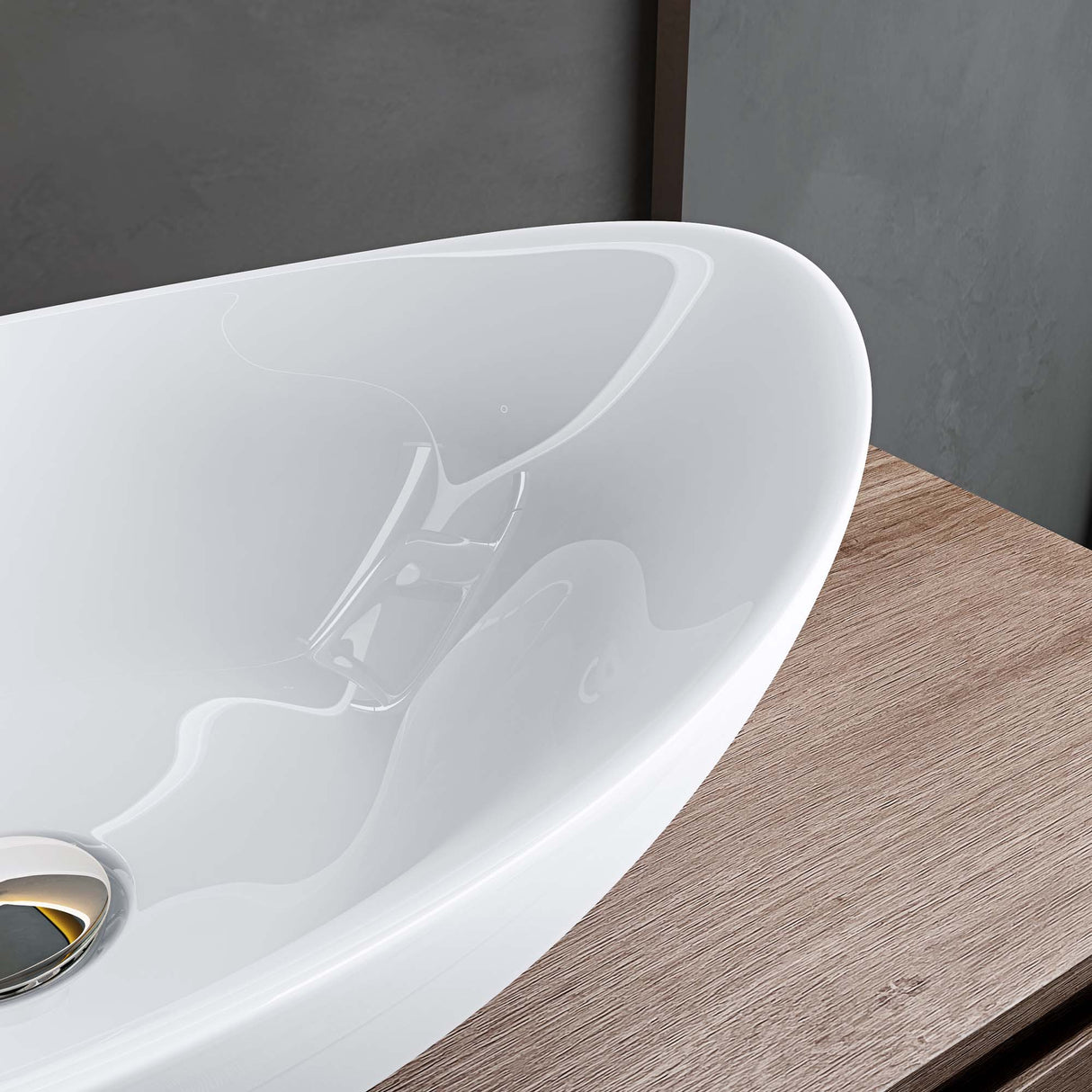 glasvilla Waschbecken Aufsatzwaschbecken Oval aus Keramik 59x38cm Waschschale Waschtisch mit Nano-Beschichtung Br818