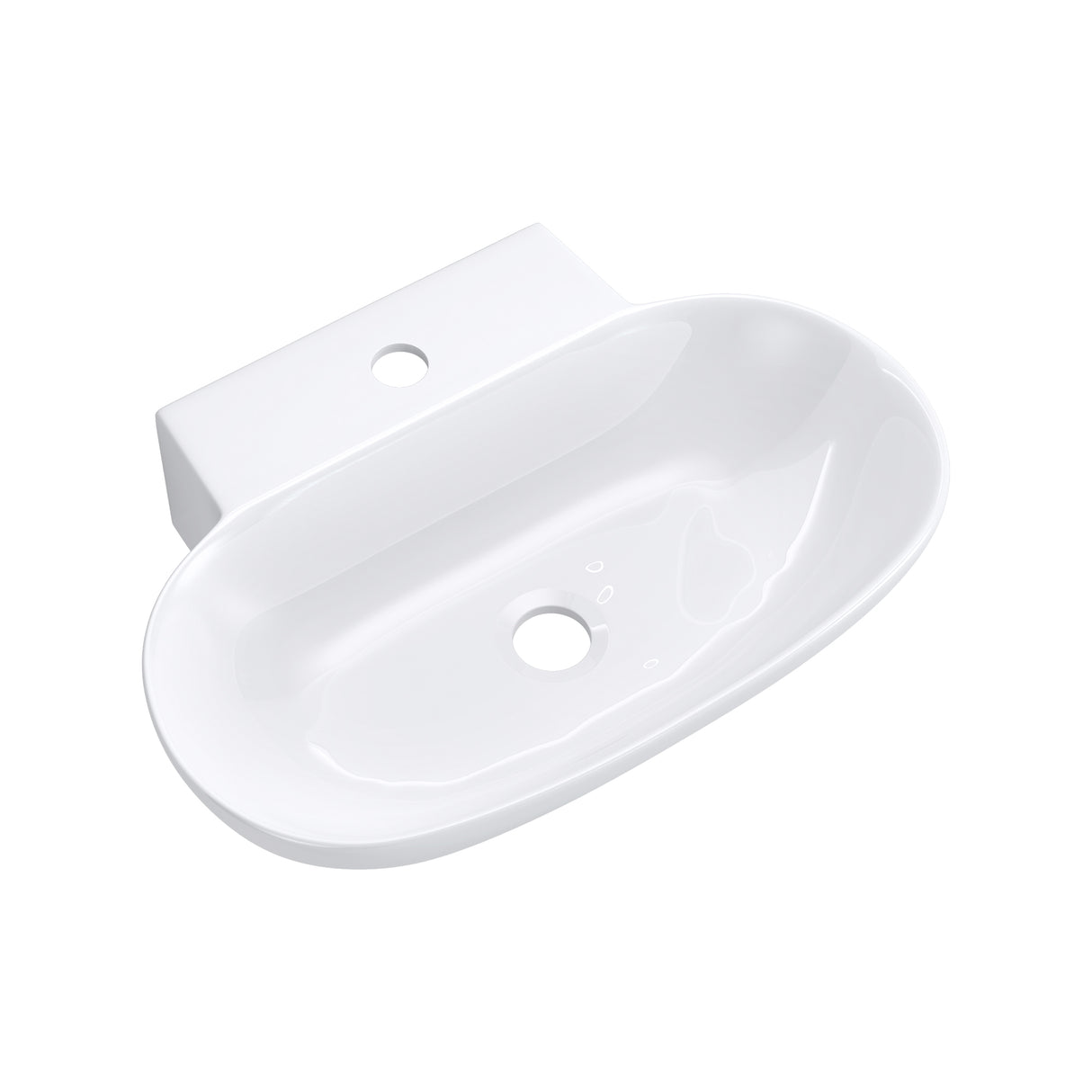 glasvilla Waschbecken Aufsatzwaschbecken Hängewaschbecken BTH: 56x39,5x12,5cm Weiß aus Keramik inkl. Nano-Beschichtung Brüssel899