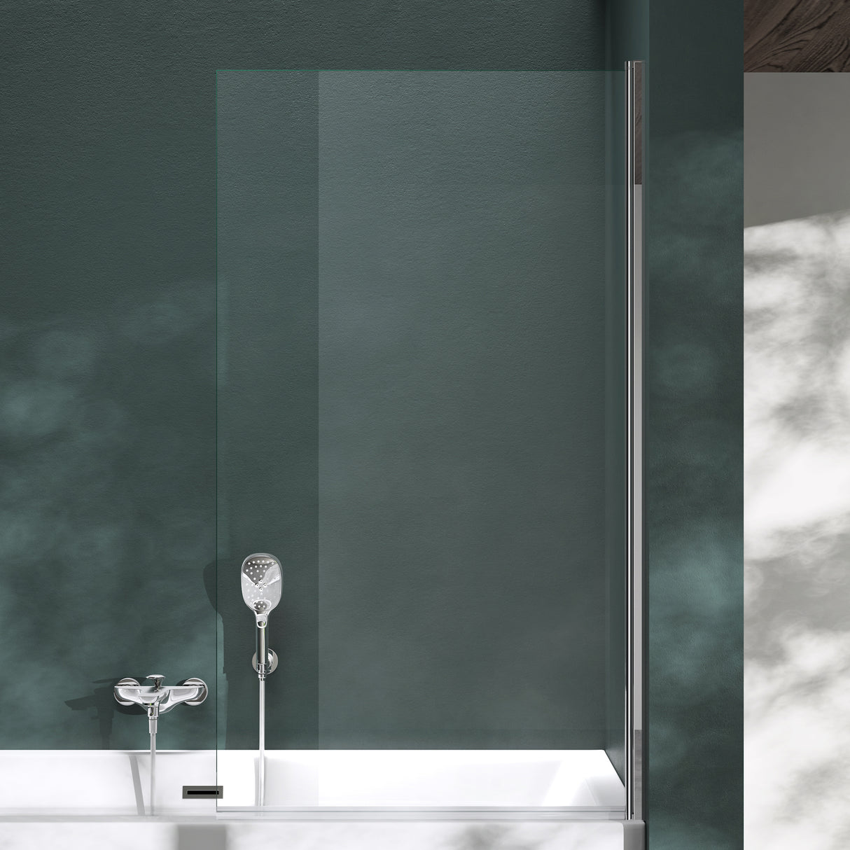 glasvilla Parete Vasca da Bagno Doccia 80x140cm, Parete Sopravasca Doccia in Vetro di Sicurezza Apertura 180° con Nano Rivestimenti e Guarnizione Cortona201