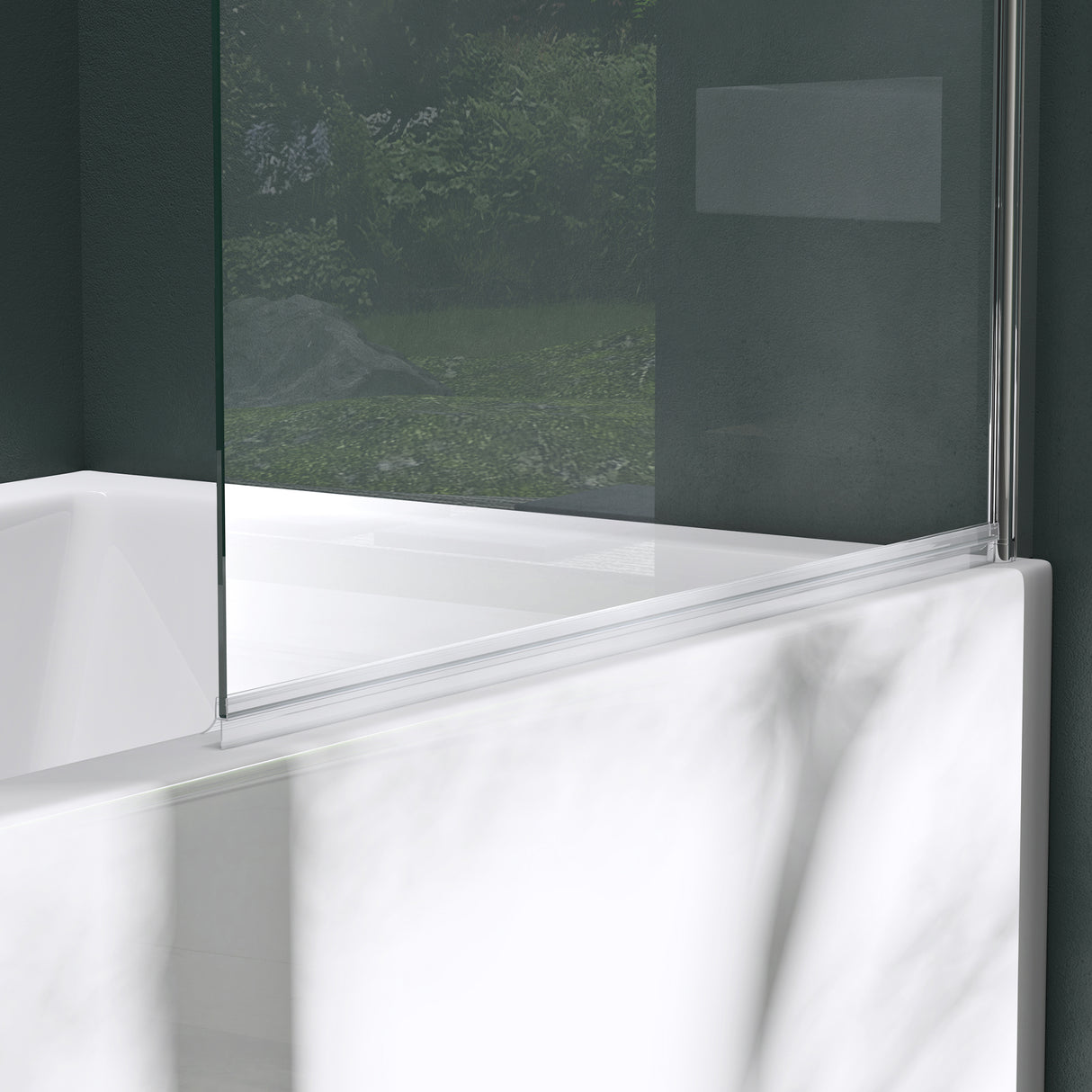 glasvilla Parete Vasca da Bagno Doccia 80x140cm, Parete Sopravasca Doccia in Vetro di Sicurezza Apertura 180° con Nano Rivestimenti e Guarnizione Cortona201