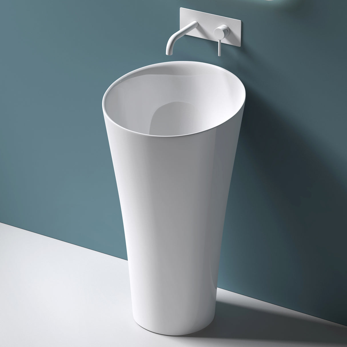 glasvilla Waschbecken Standwaschbecken aus Mineralguss Waschtischsäule Standsäule Colossum33