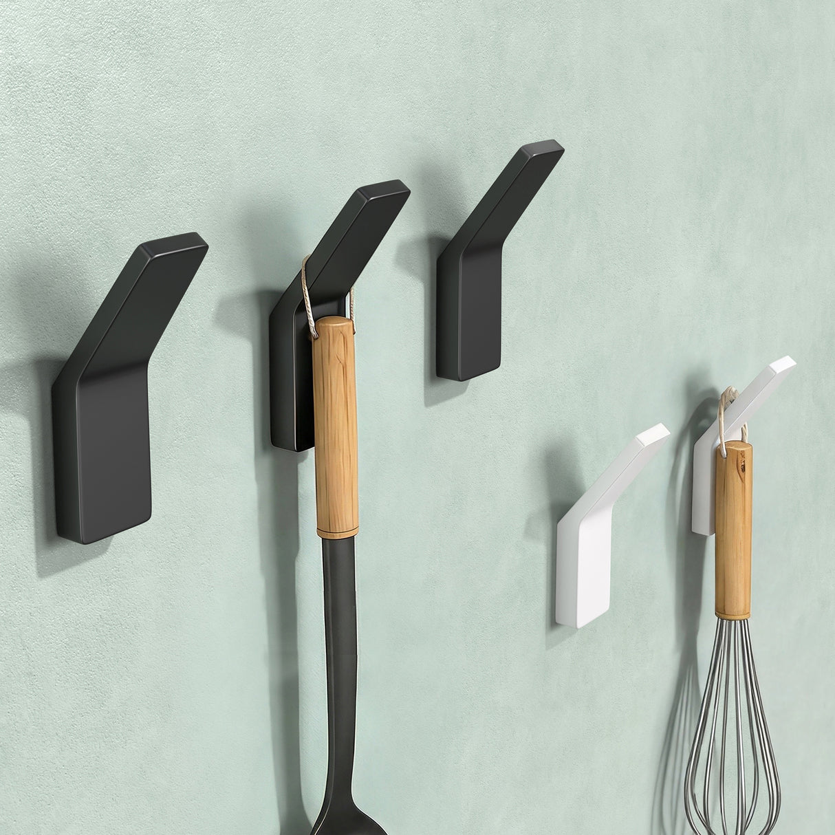 glasvilla Kleiderhaken Garderobenhaken 4 Stück, Wandhaken zum Bohren oder Kleben für Schlafzimmer, Badezimmer, Kleiderschrank, Wohnzimmer Stalo-13