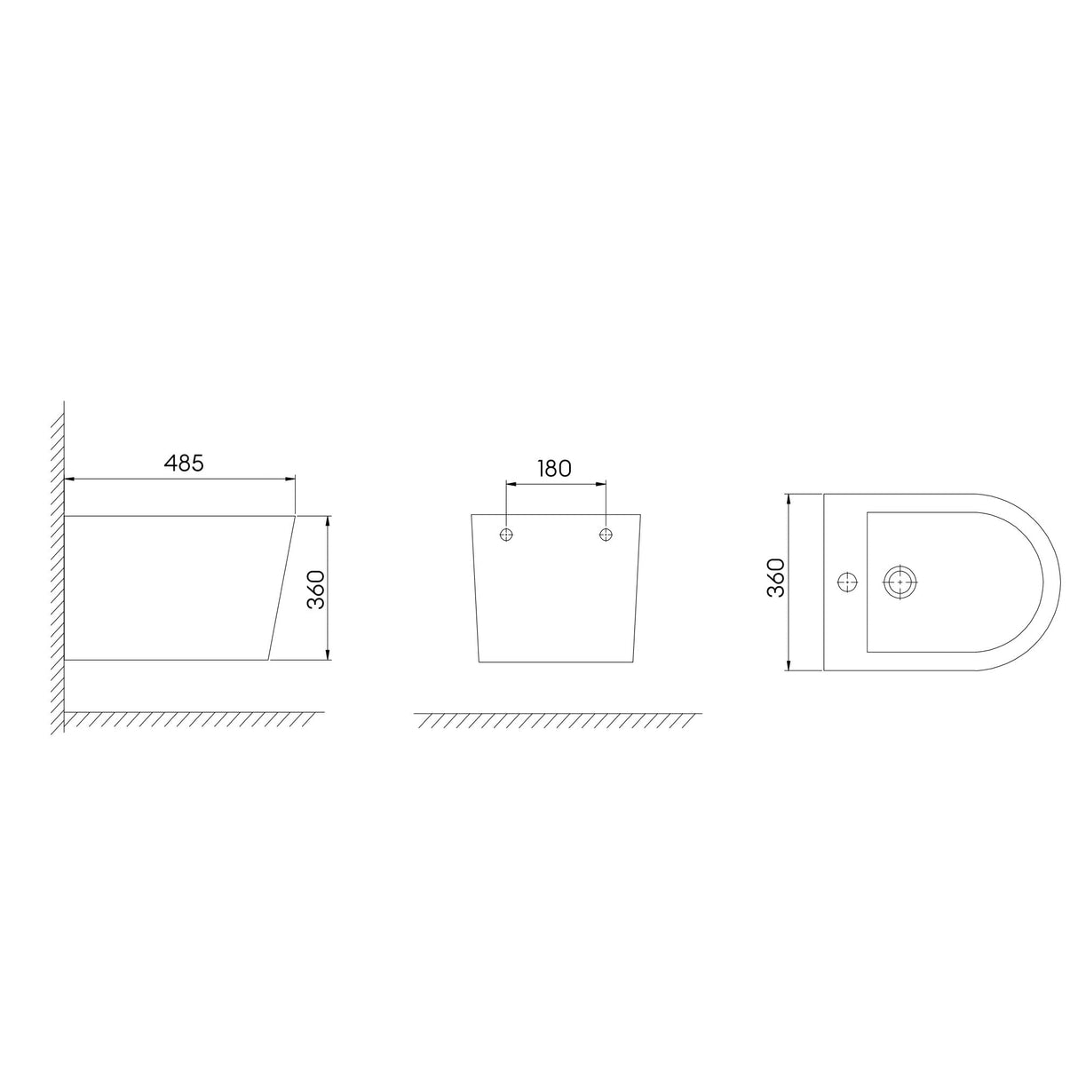 glasvilla Sanitari Bidet Sospeso in Ceramica Superficie Antisporco Sanitari Bagno Bianco