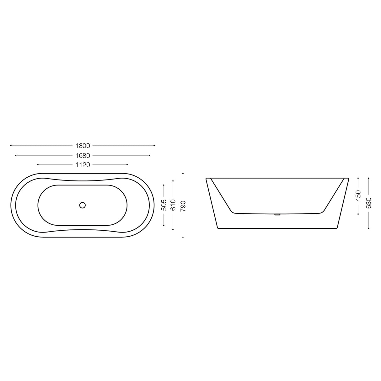 glasvilla Vasca da Bagno Freestanding in Acrilico con Rubinetto, Vasca da Bagno Indipendente