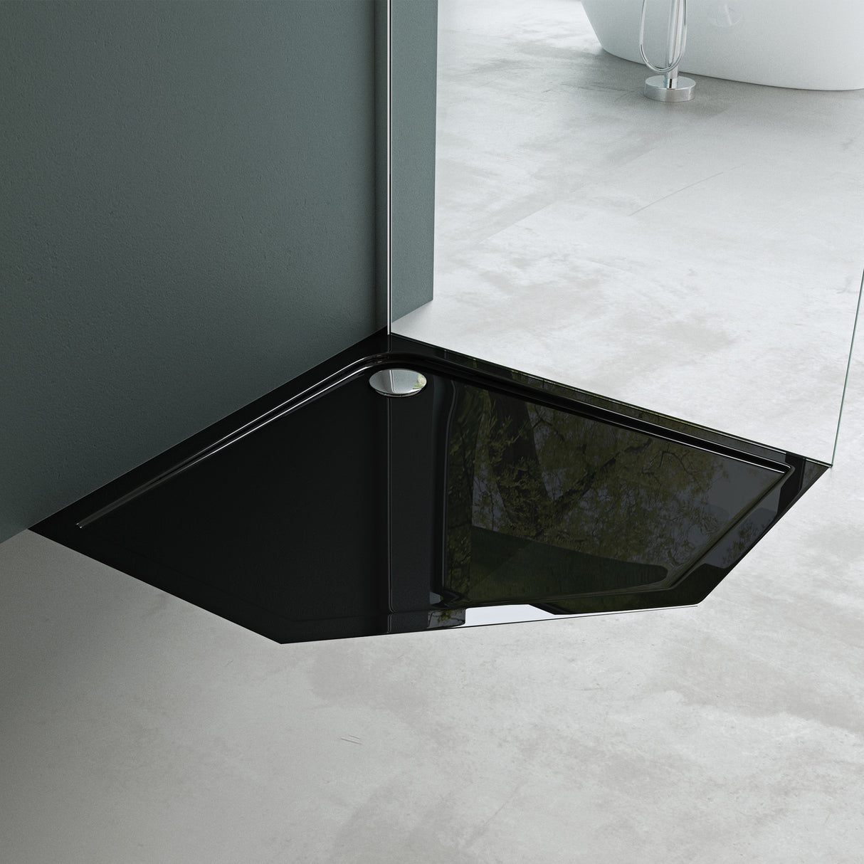 glasvilla Piatto Doccia in Acrilico Piatto Doccia Pentagonale Altezza di 4cm, Faro5