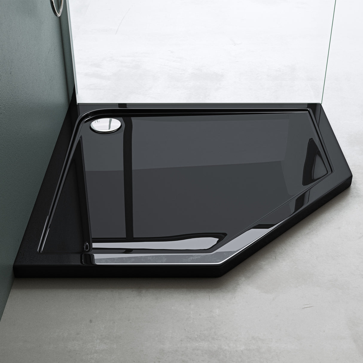 glasvilla Piatto Doccia in Acrilico Piatto Doccia Pentagonale Altezza di 4cm, Faro5