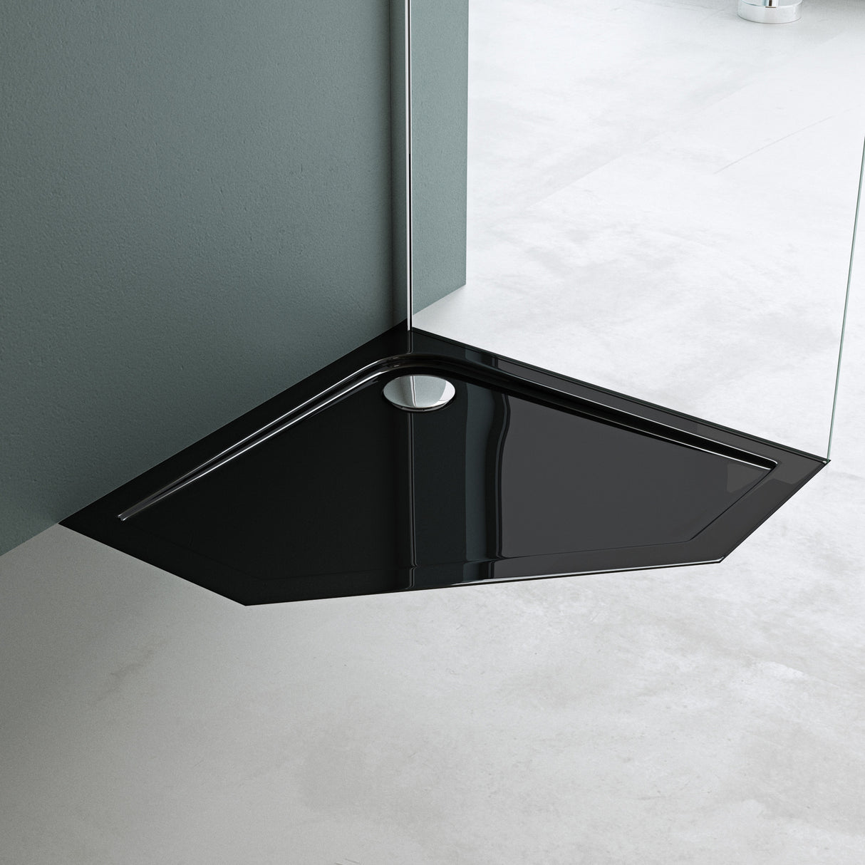 glasvilla Piatto Doccia in Acrilico Piatto Doccia Pentagonale Altezza di 4cm, Faro5