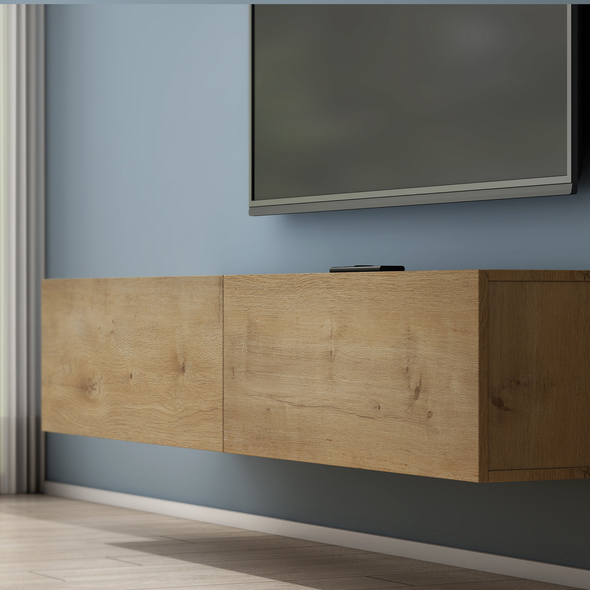 Table TV glasvilla Meuble TV Meuble TV Poignée dissimulée avec fermeture en douceur Meuble mural bas pour salon Meuble TV02