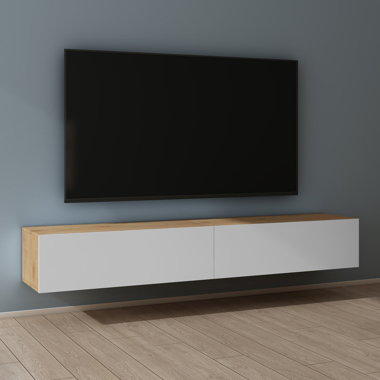 glasvilla Table TV Meuble TV Poignée Dissimulée avec Fermeture en Douceur Meuble Mural Bas pour Salon Fernsehschrank02