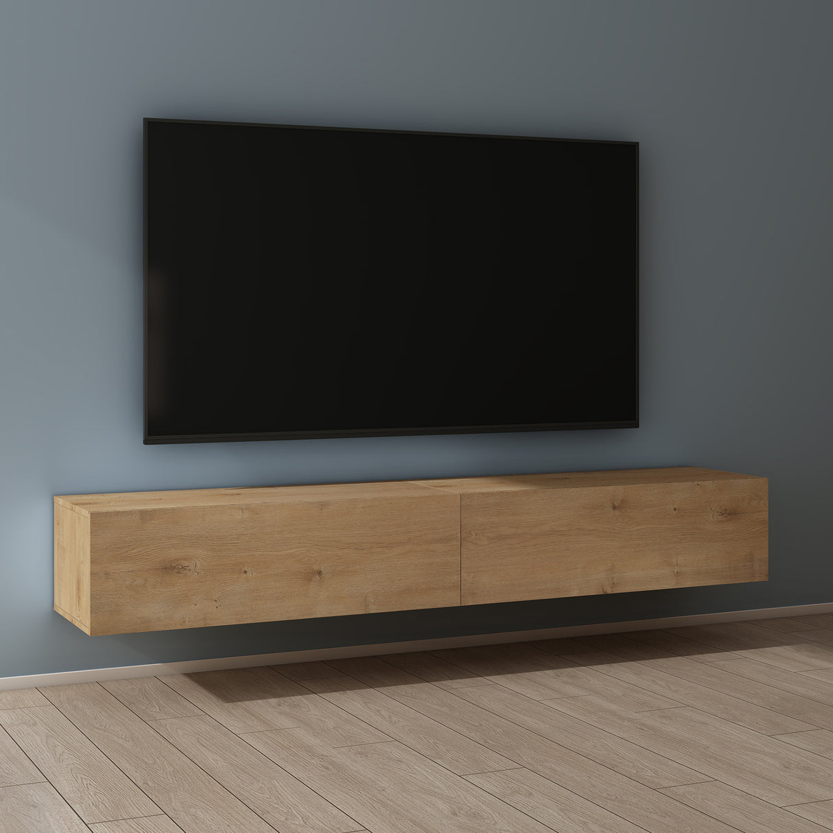 Table TV glasvilla Meuble TV Meuble TV Poignée dissimulée avec fermeture en douceur Meuble mural bas pour salon Meuble TV02