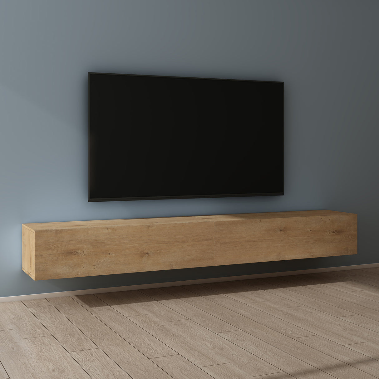 Table TV glasvilla Meuble TV Meuble TV Poignée dissimulée avec fermeture en douceur Meuble mural bas pour salon Meuble TV02