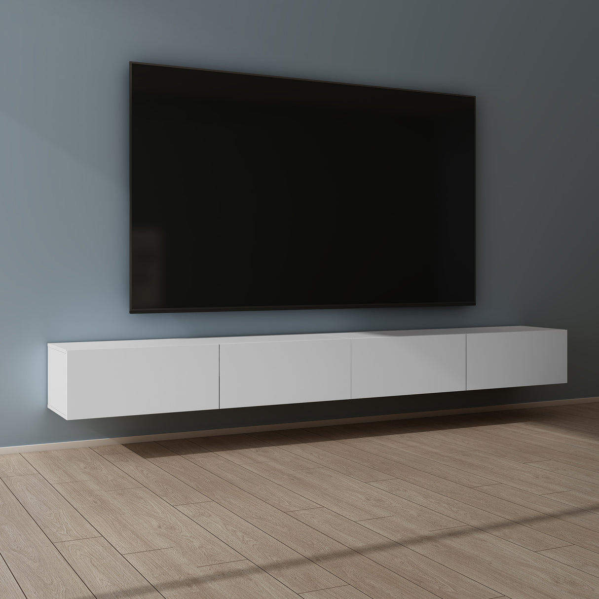 glasvilla Table TV Meuble TV Poignée Dissimulée avec Fermeture en Douceur Meuble Mural Bas pour Salon Fernsehschrank02