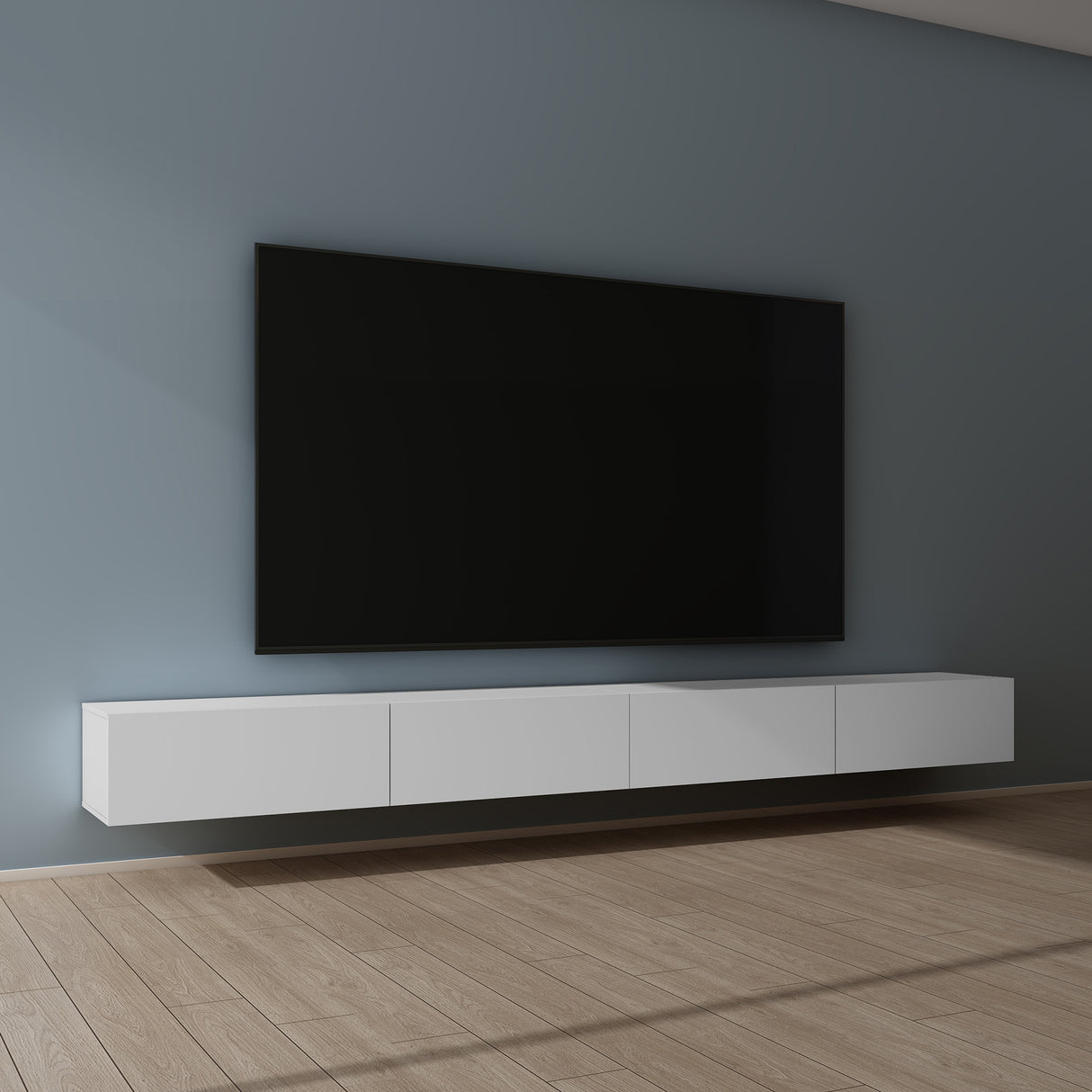 glasvilla Table TV Meuble TV Poignée Dissimulée avec Fermeture en Douceur Meuble Mural Bas pour Salon Fernsehschrank02