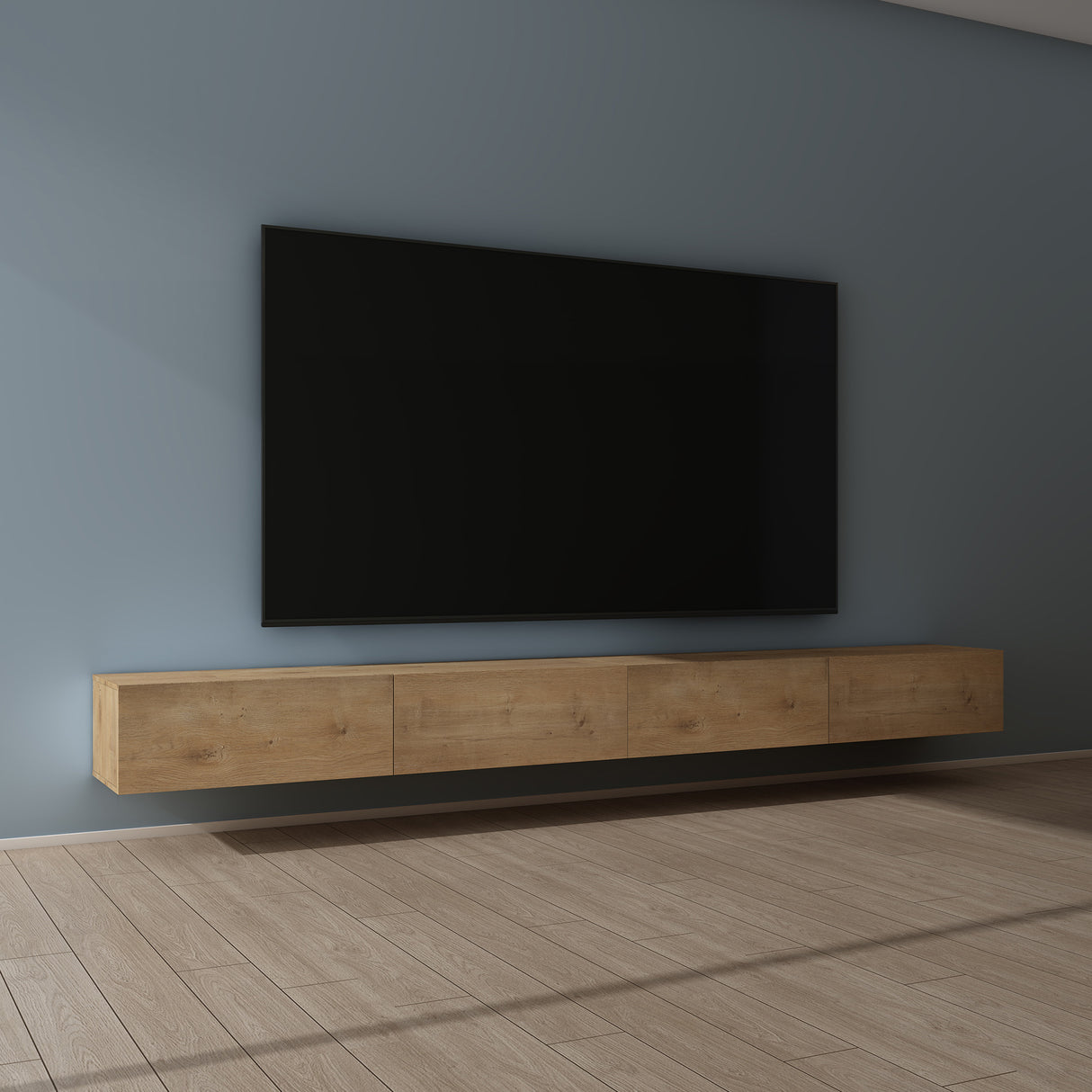 Table TV glasvilla Meuble TV Meuble TV Poignée dissimulée avec fermeture en douceur Meuble mural bas pour salon Meuble TV02