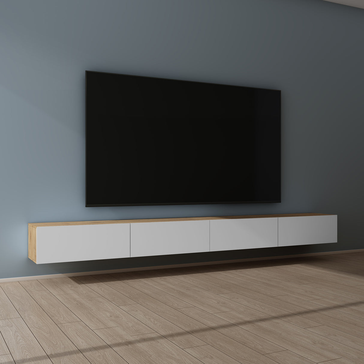 glasvilla Table TV Meuble TV Poignée Dissimulée avec Fermeture en Douceur Meuble Mural Bas pour Salon Fernsehschrank02