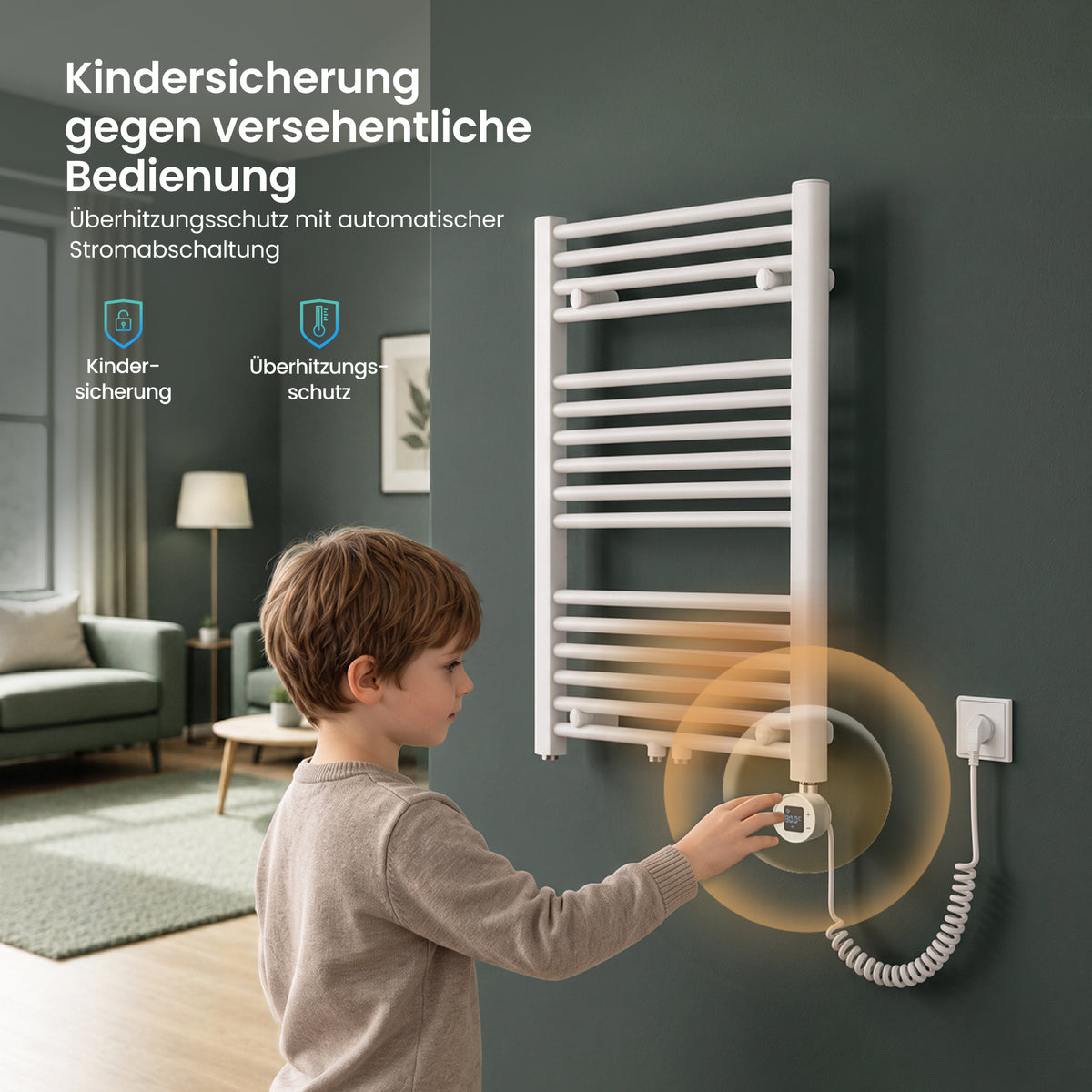 glasvilla Smart WiFi Heizstab für Badheizkörper, Heizelement Elektrischer Heizstab mit App-Steuerung, Thermostat & Timer-Funktion, Heizpatrone für Handtuchheizkörper Heizstab-03