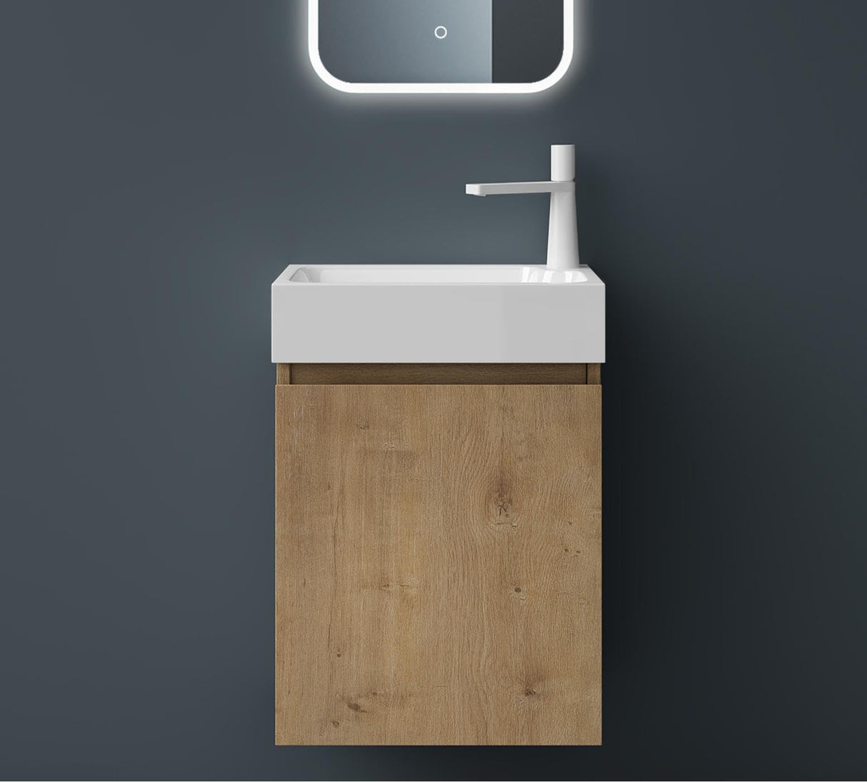 glasvilla Mobile Bagno Sospeso con Lavabo Bianco Mobiletto da Bagno 46x26x63cm Pisa02