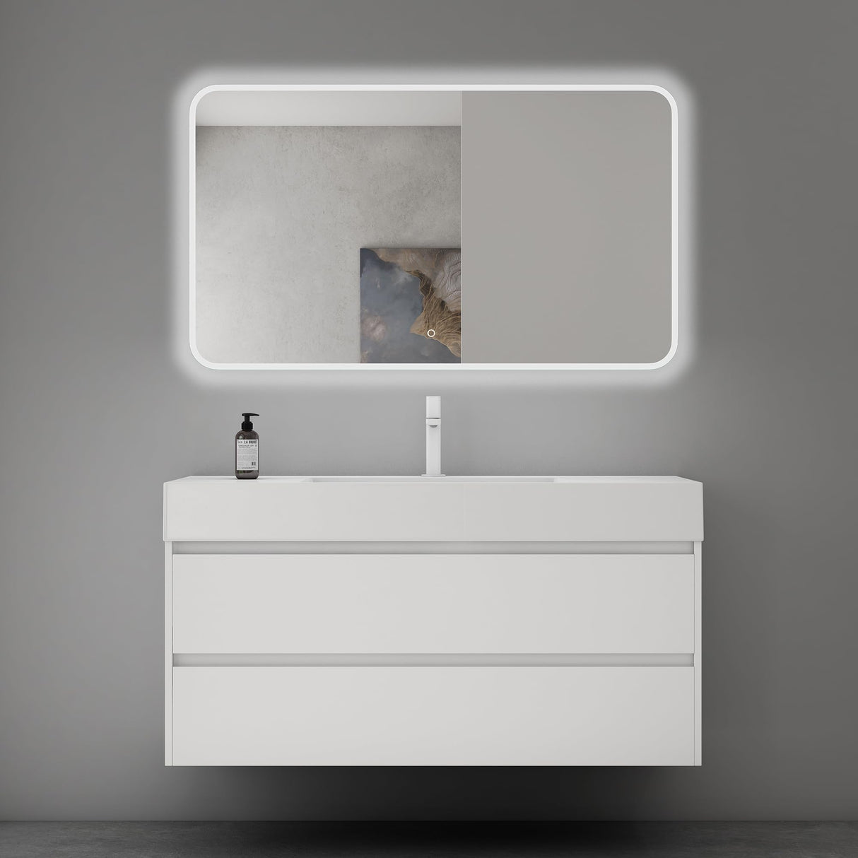 glasvilla Mobile Bagno Sospeso 120x48x63cm con 2 cassetti Mobile da Bagno con Lavabo Deep