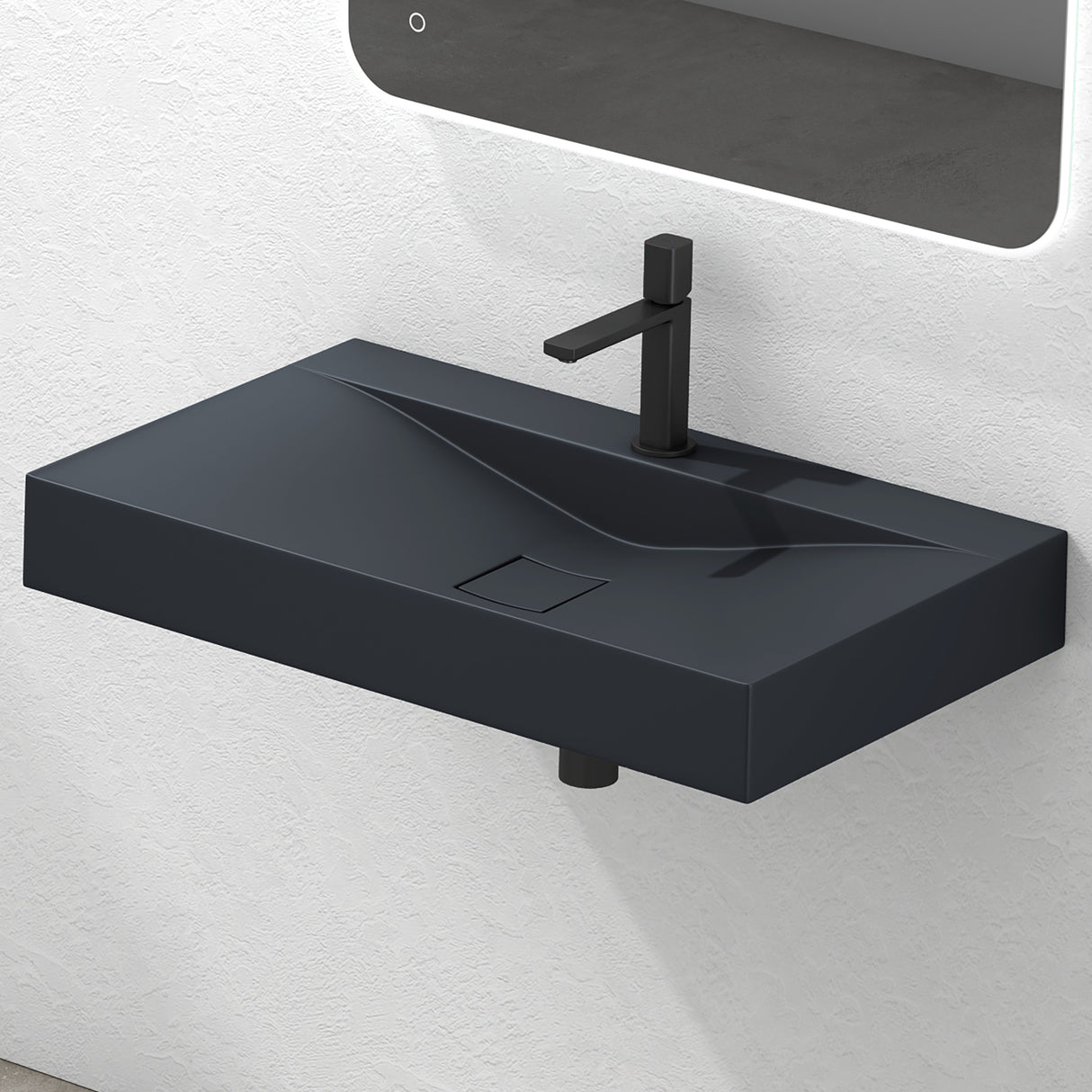 glasvilla Waschbecken Hängewaschtisch Aufsatzwaschschale aus Mineralguss Col810