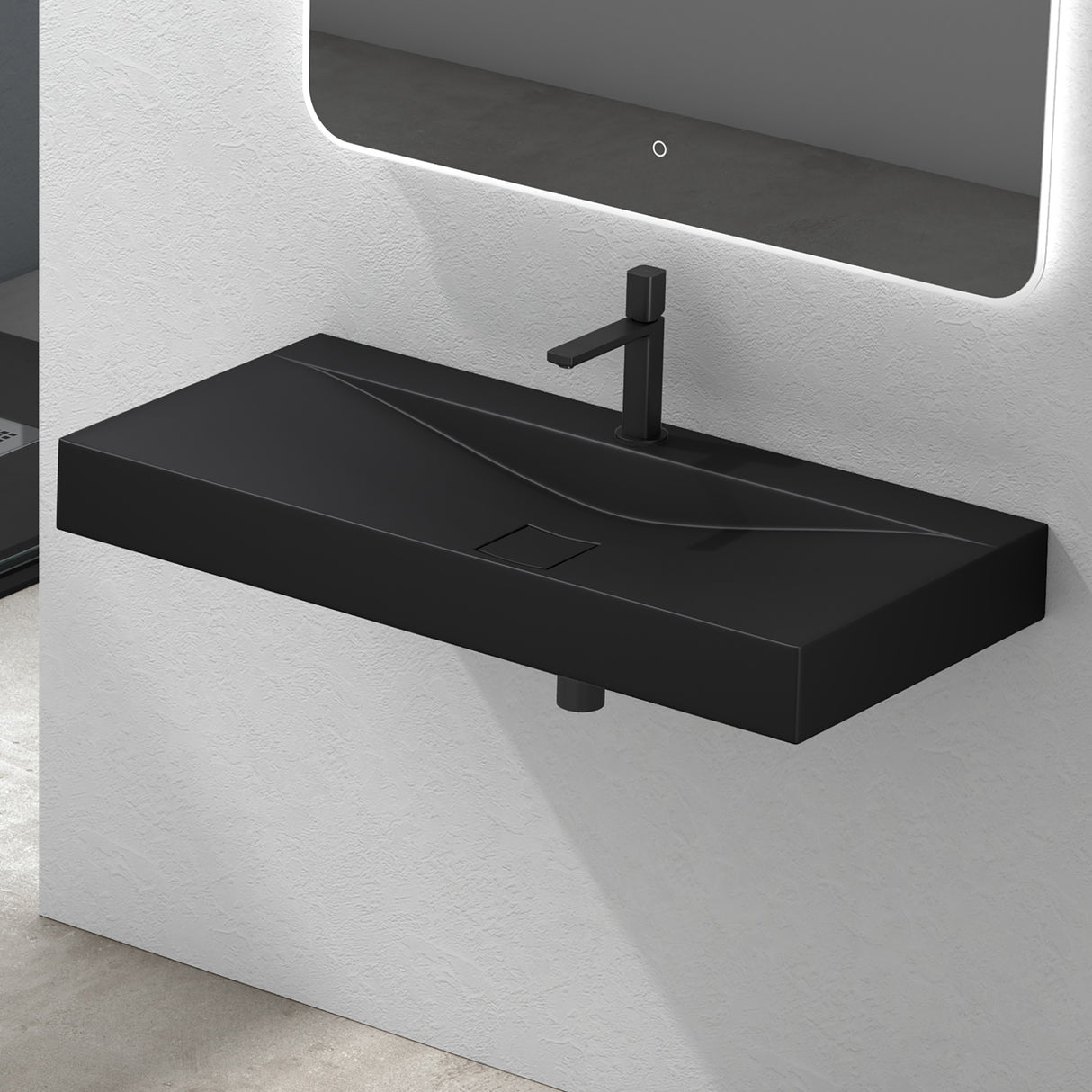 glasvilla Waschbecken Hängewaschtisch Aufsatzwaschschale aus Mineralguss Col810