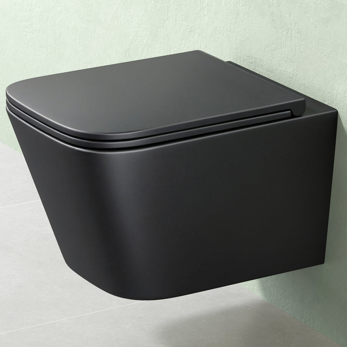 glasvilla Sanitari Bagno Sospeso in Ceramica, WC Sospeso senza Brida con Chiusura di Soft Close Aachen112