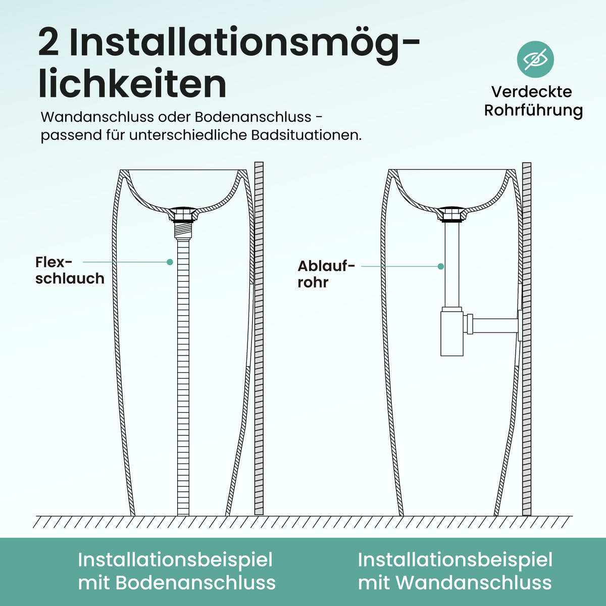 glasvilla Design Standwaschbecken freistehend Col32 aus Mineralguss Waschtisch Standwaschbecken