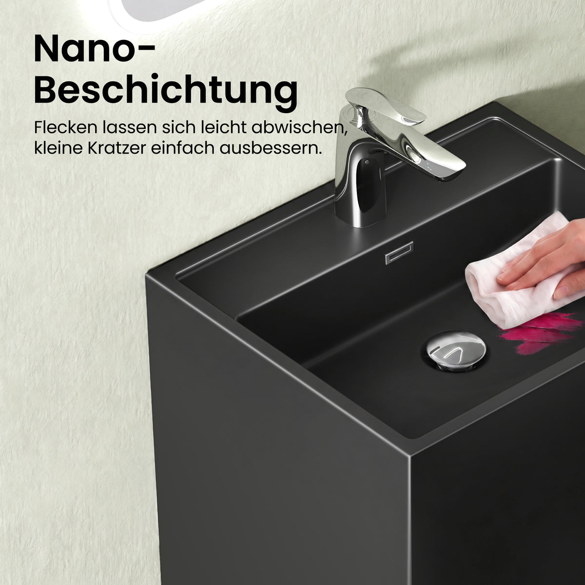 lavabo de diseño glasvilla freestanding Col34 de mineral compuesto
